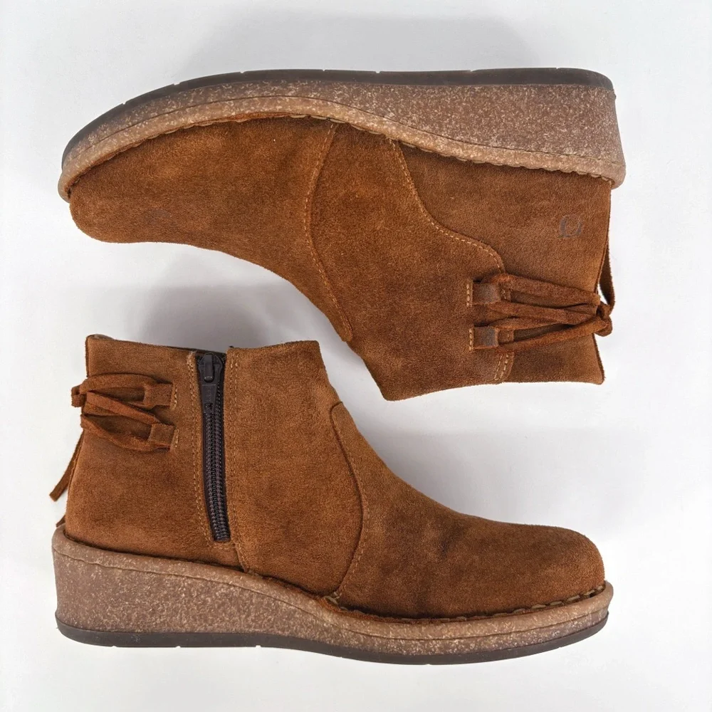BORN | Viana Leather Wedge Bootie in Distressed Brown | Sz 7 - Picture 8 of 14